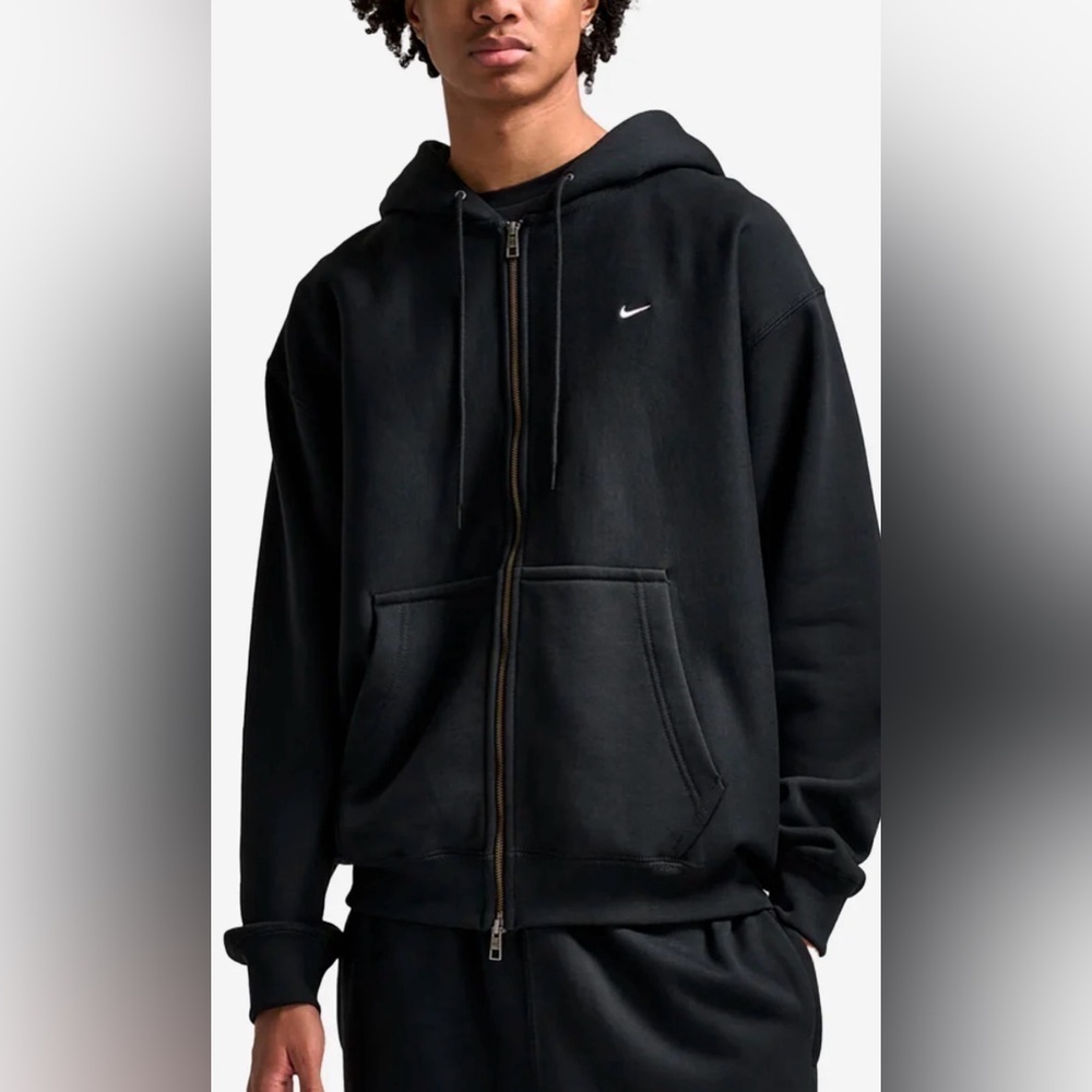 Nike Black Fleece Full-Length Loose Fit Zipper Hoodie HV1084 S